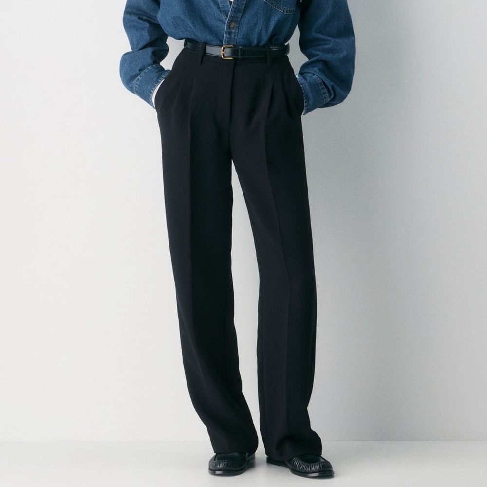 Aritzia Wilfred Black Effortless wide leg pants